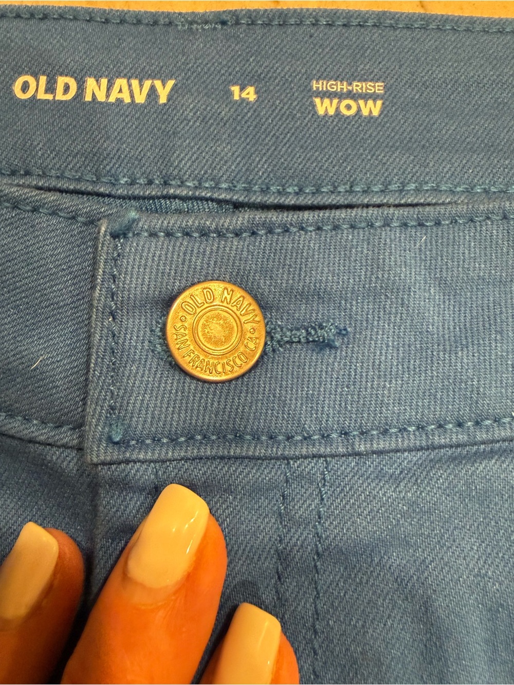 Old Navy High-Rise WOW Shorts Size 14 Sapphire Sky Blue NWOT - Picture 3 of 12